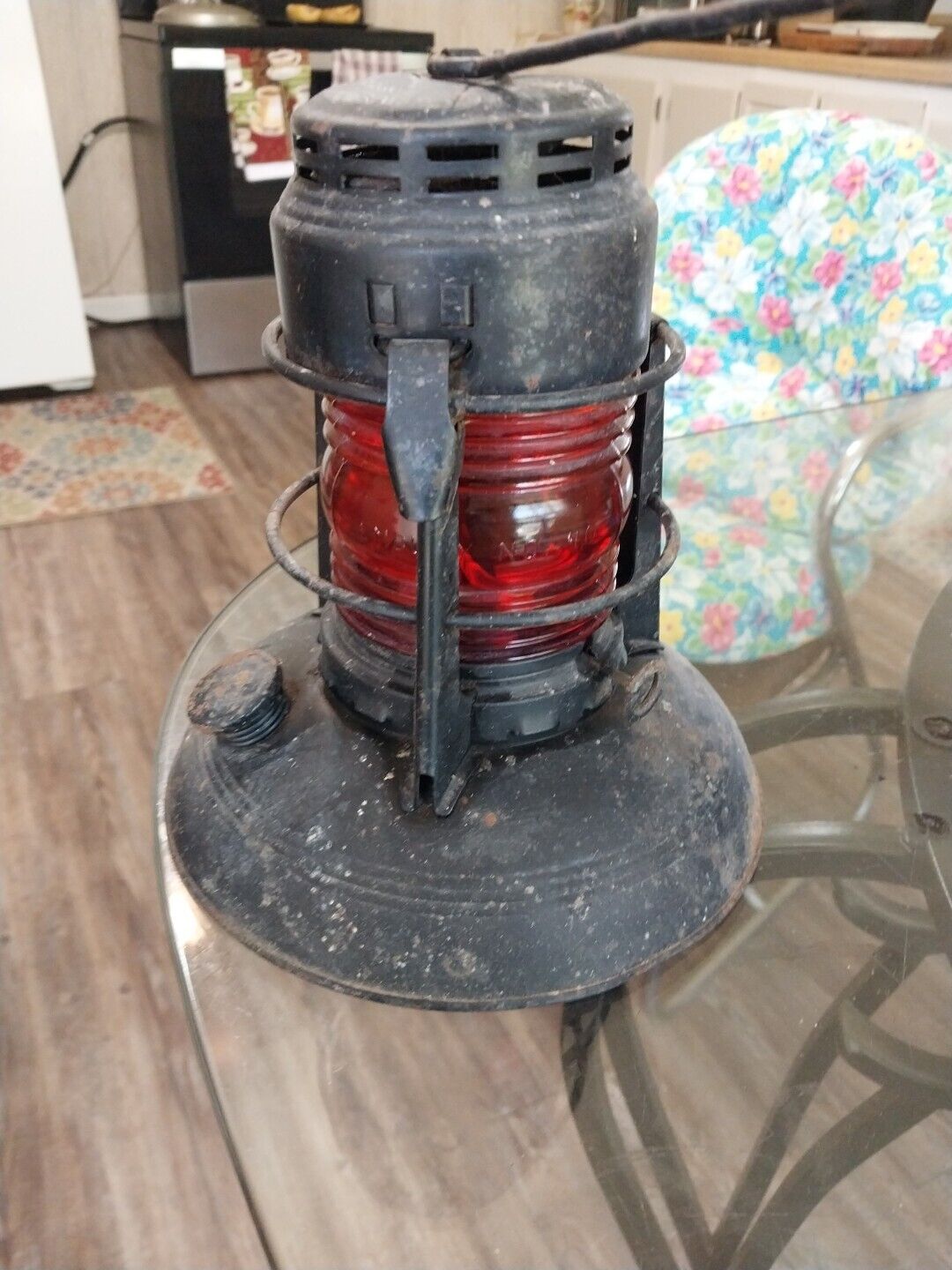 Vintage Embury Traffic Gard kerosene Lantern No. 40 w/ red glass