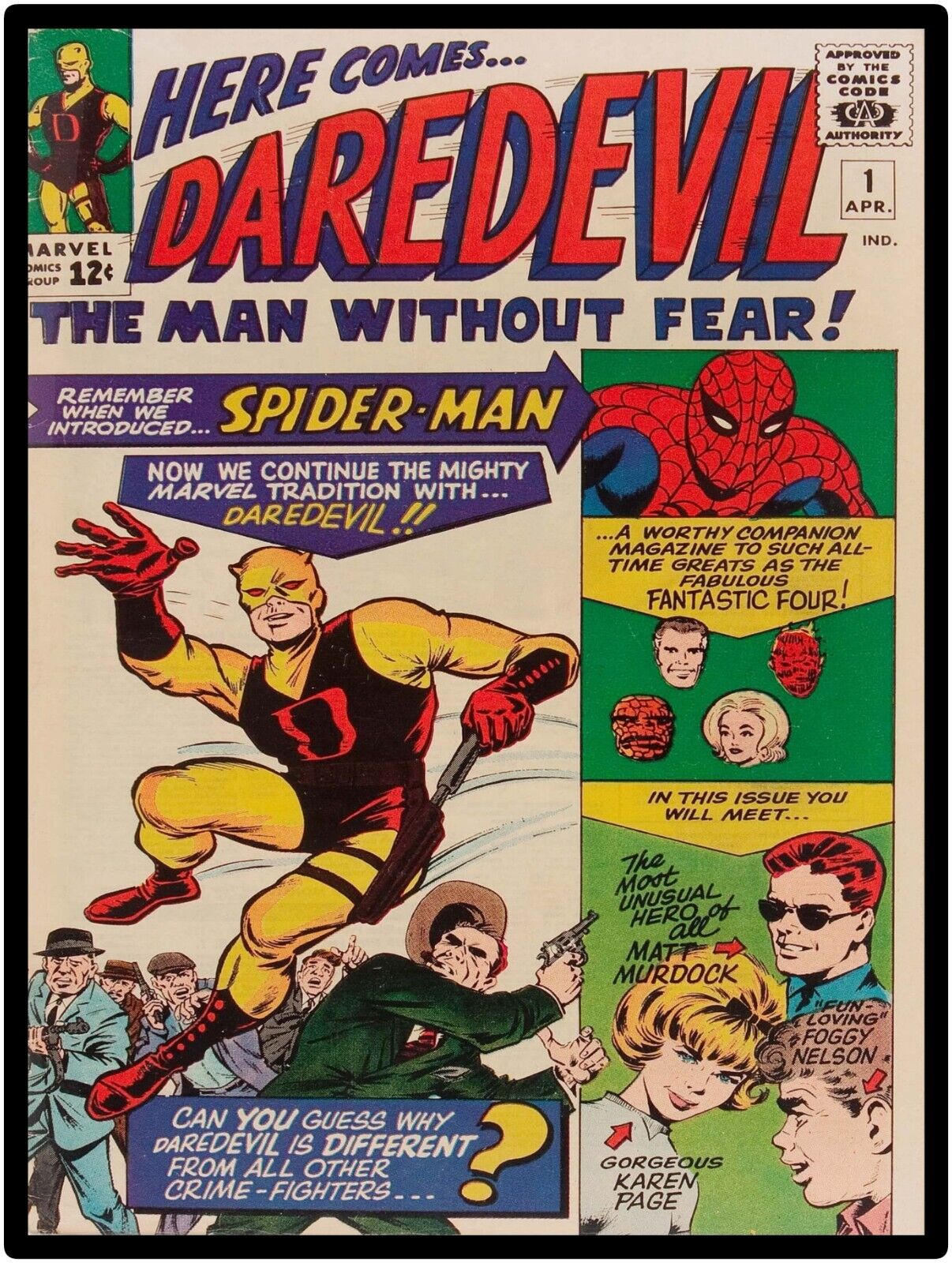 Here Comes Daredevil #1 Comic NEW Metal Sign: 9x12\