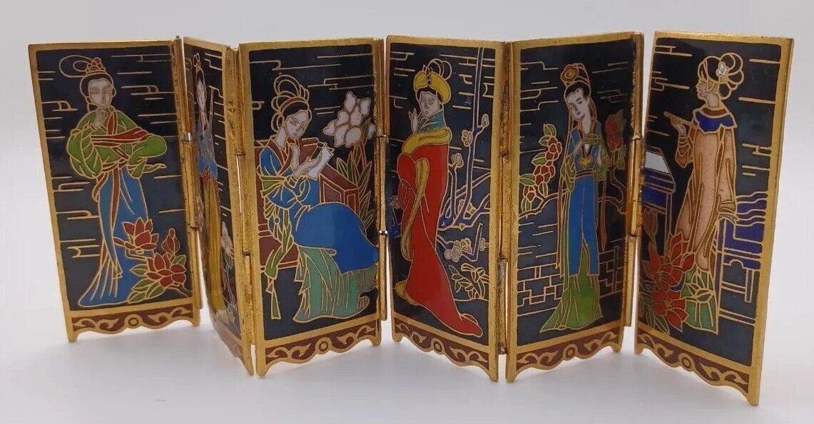 Mini Screen Divider Vintage Oriental with Beautiful Designs
