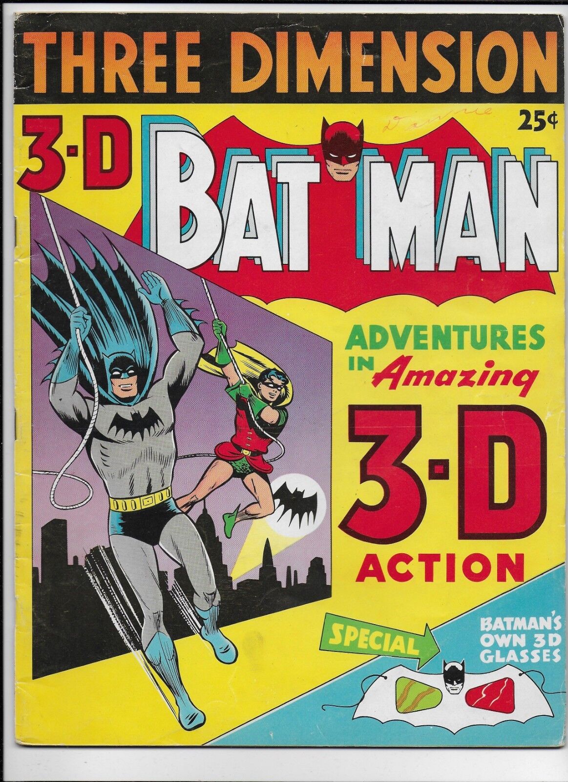 3-D BATMAN - REPRINTS BATMAN 42 & BATMAN 48 - PENGUIN - NO GLASSES (1953)