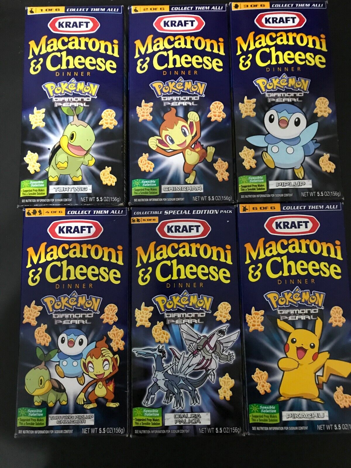 Pokemon Kraft Macaroni & Cheese~NEW RARE Diamond & Pearl Set of 6