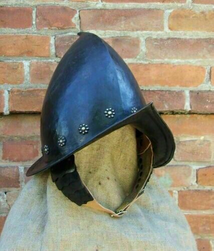 Antique Helmet Hammered 18 Gauge Steel Medieval Morion Spanish Helmet