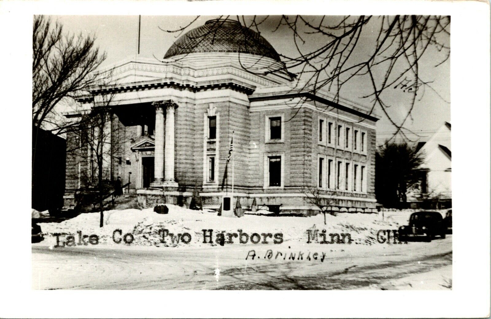 RPPC Lake County Courthouse - Two Harbors Minnesota MN  Postcard