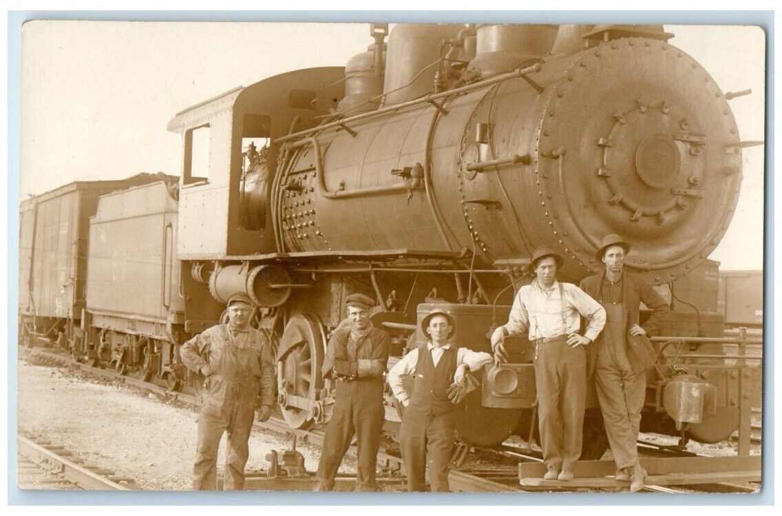 c1910's Railroad Train Engine #67 Conductor Occupational RPPC Photo Postcard