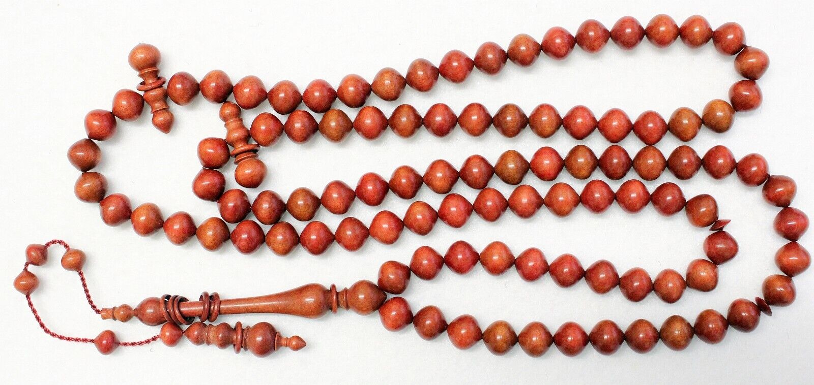 Islamic Prayer Beads 99 Tesbih Pink Royal Zulu Wood - UNIQUE - Museum Quality