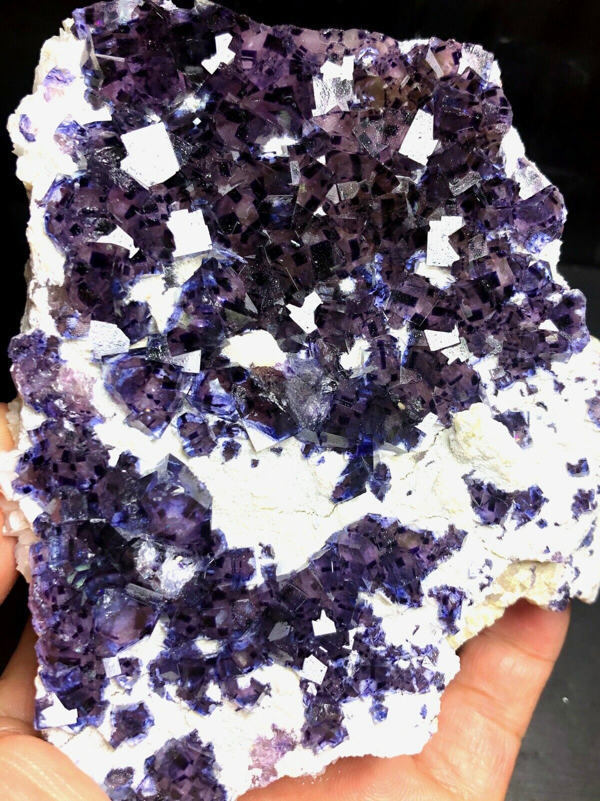 710g NATURAL Fantastic Cubic Purple  “chip” FLUORITE QUARTZ Crystal  c759