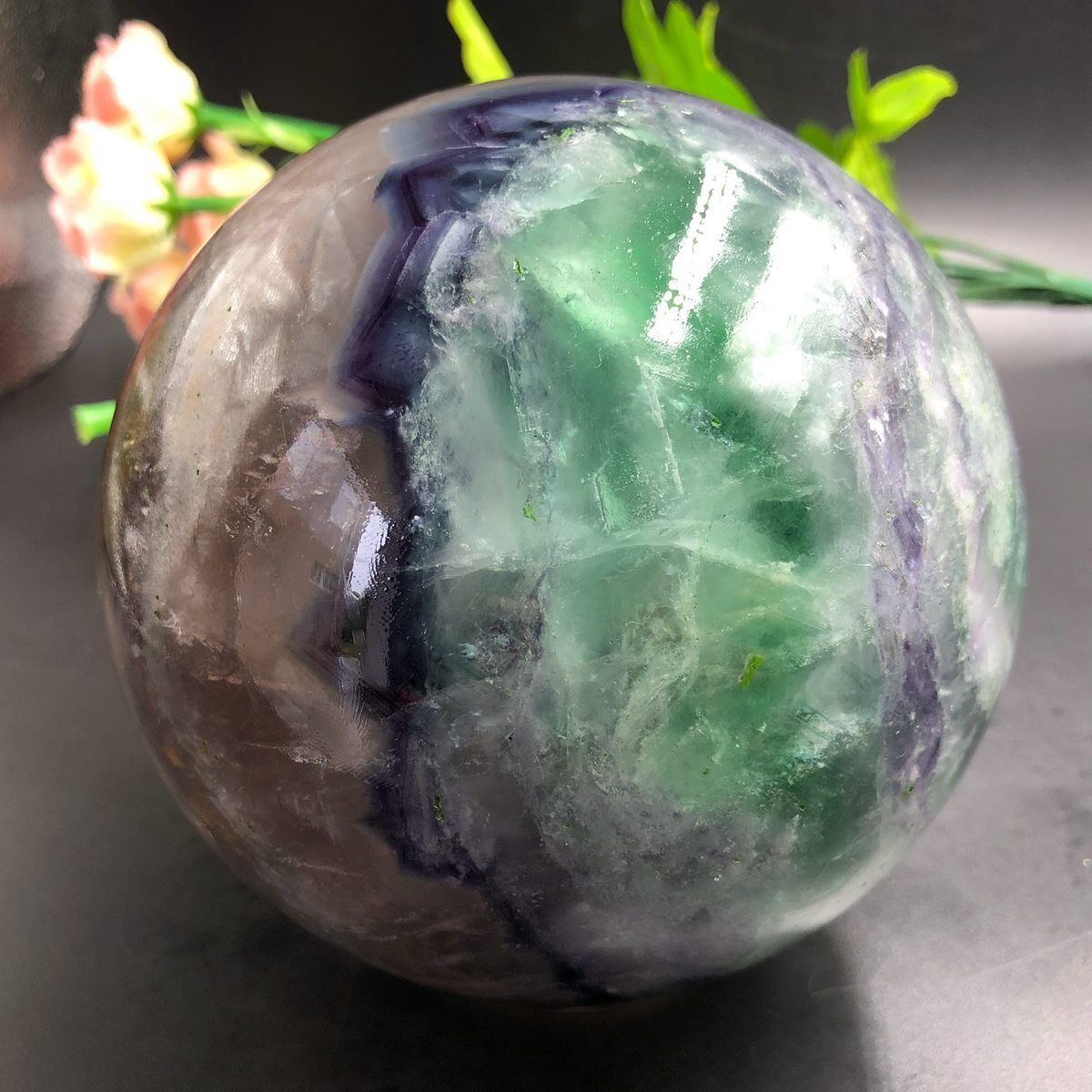3260g Natural Fluorite Quartz Sphere Crystal Energy Ball Reiki Healing Gem
