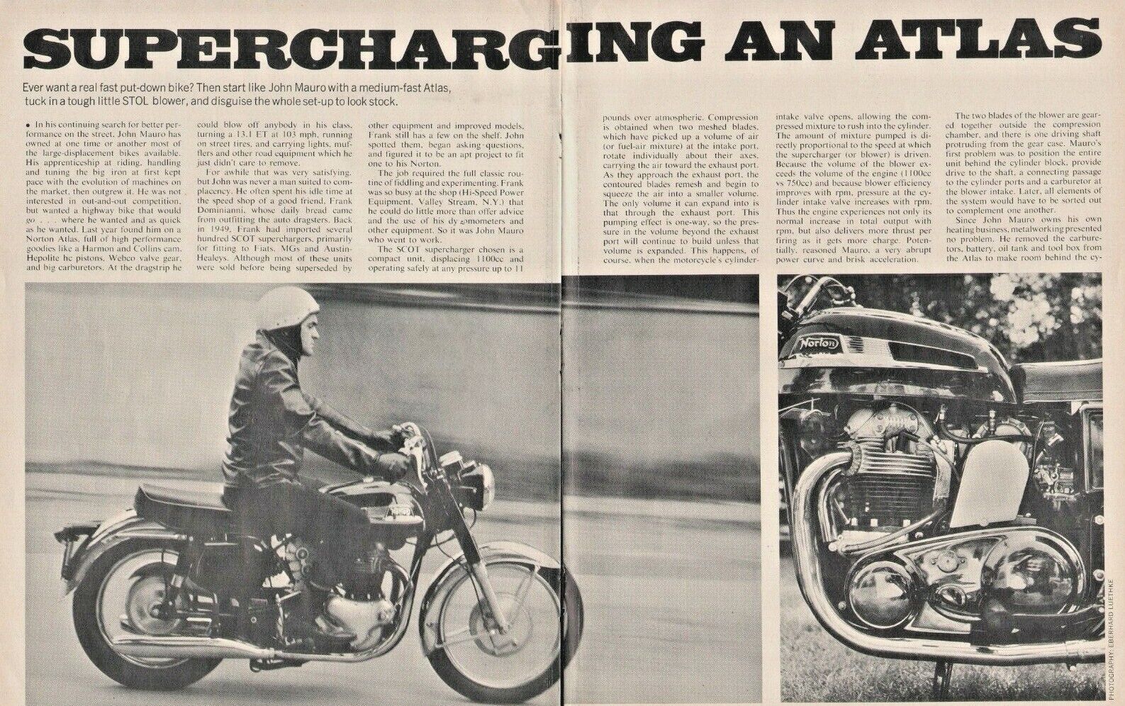 1967 Norton Atlas Supercharging - 4-Page Vintage Motorcycle Article