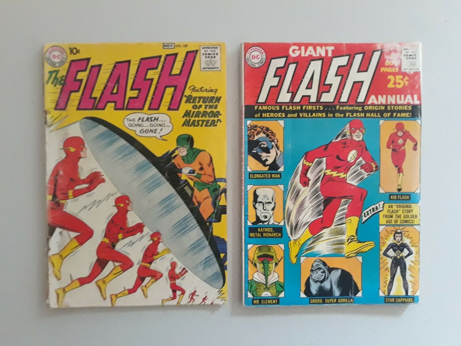 Flash Comics 109 DC Comics 1959 Mirror Master, Annual 1