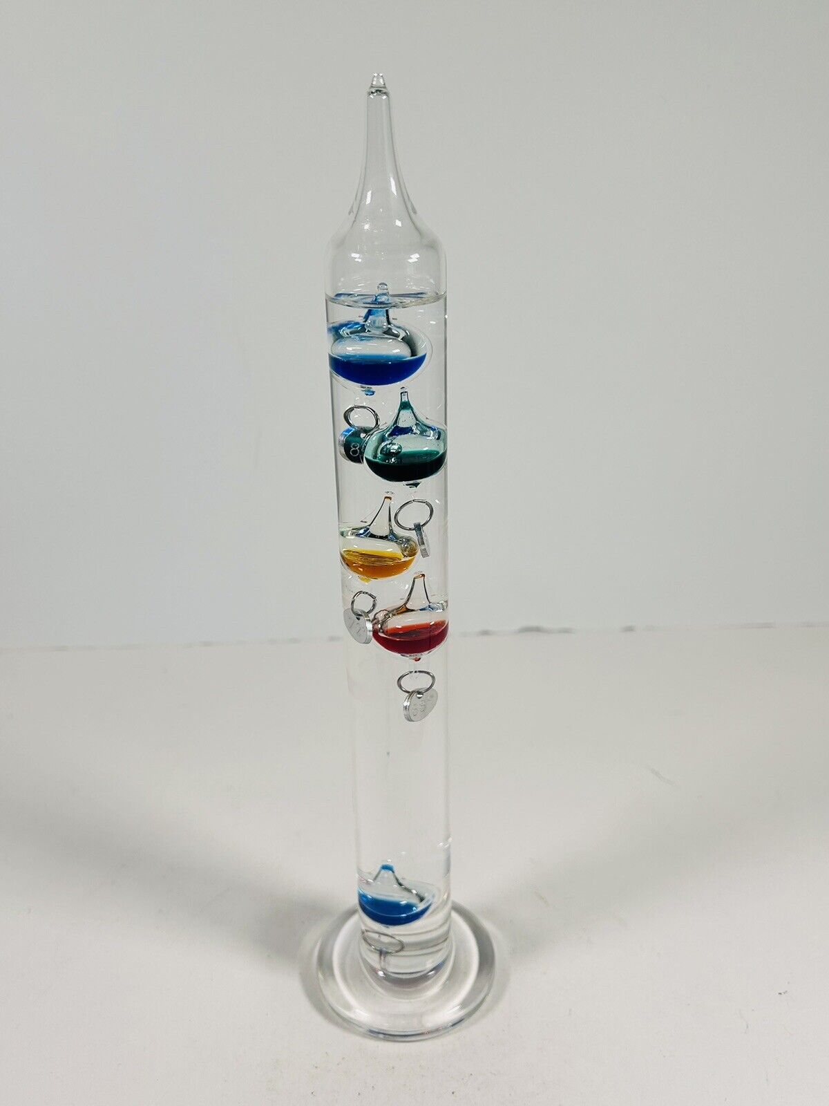 Galileo Glass Thermometer 12 Inches with Multicolor Floating Balls Office Table 