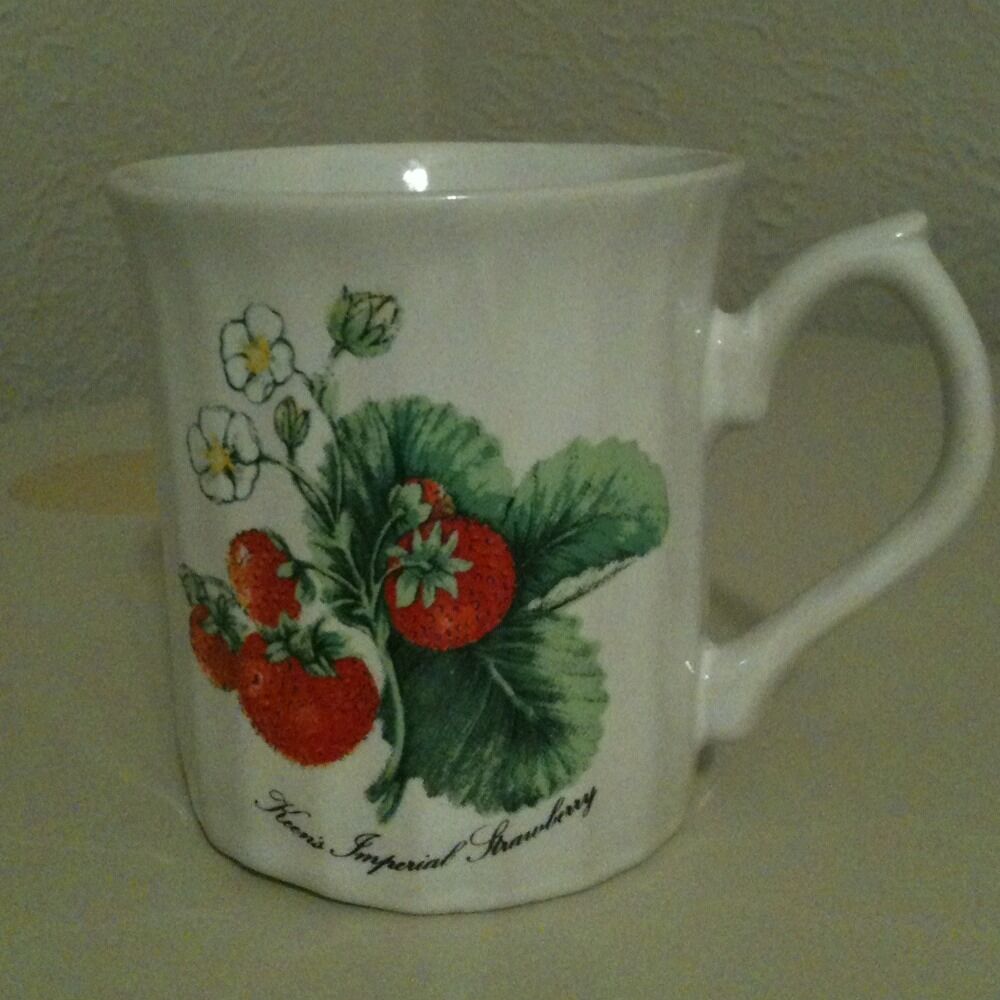Vintage Keen's Imperial Strawberry Fancy Handle Ceramic Mug