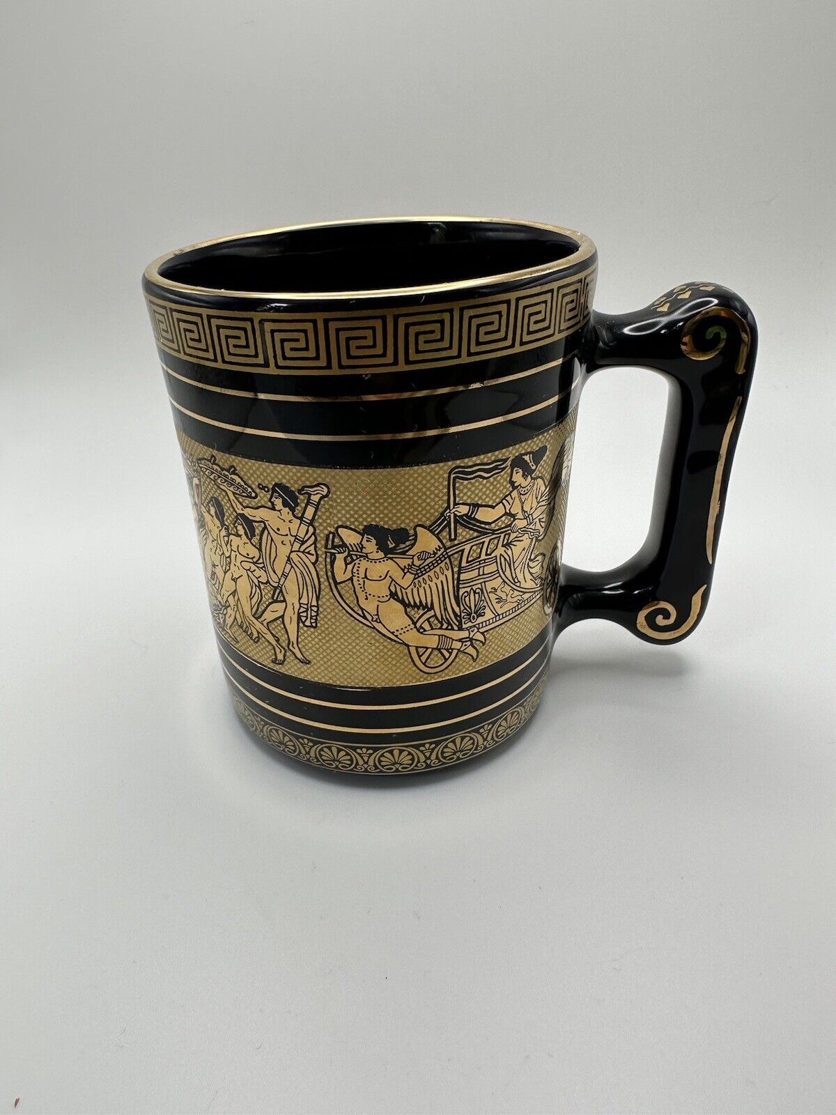 Vintage Greek Spyropoulos 24k Coffee Mug 4.25”