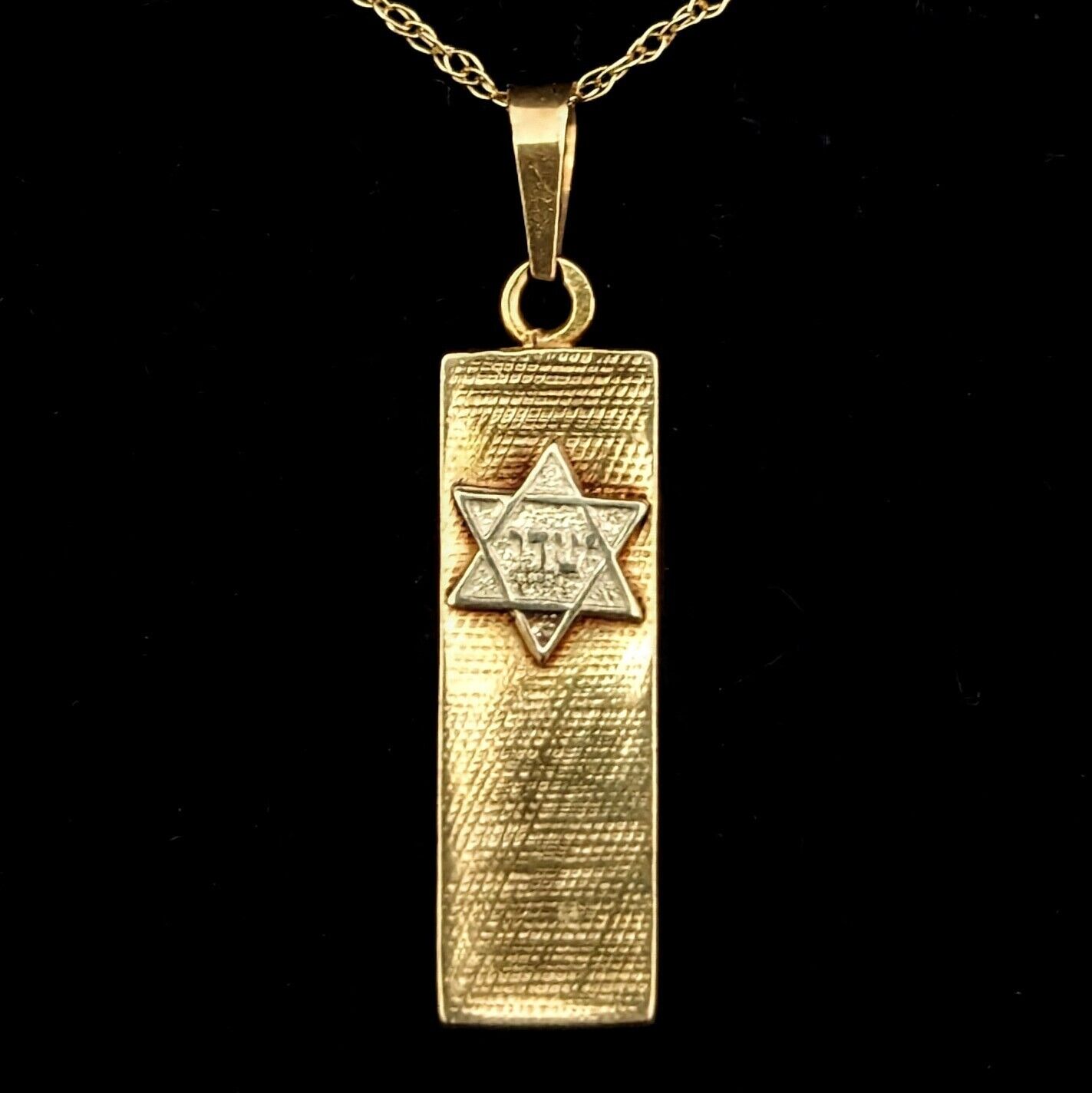 1970s Vintage Star of David Pendant 14k Yellow Gold Magen David Chain Judaism