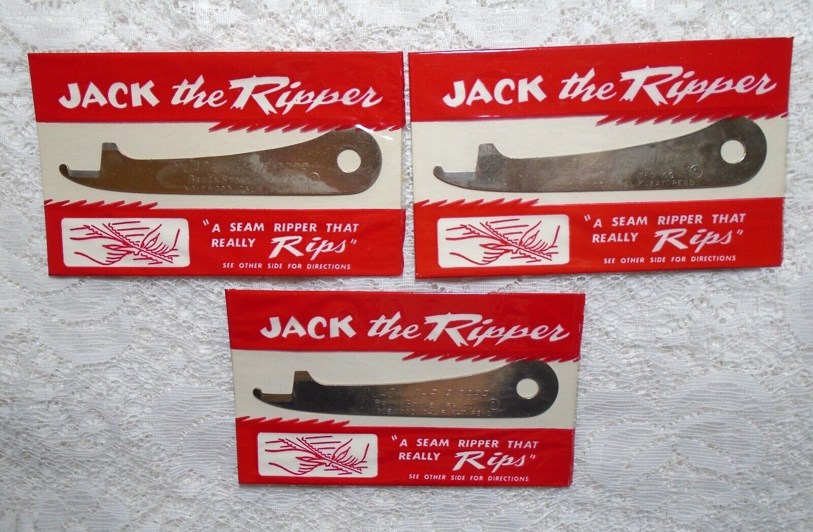 VINTAGE NOVELTY 1960\'s JACK THE RIPPER SEAM RIPPER COLLECTIBLE SEWING LOT