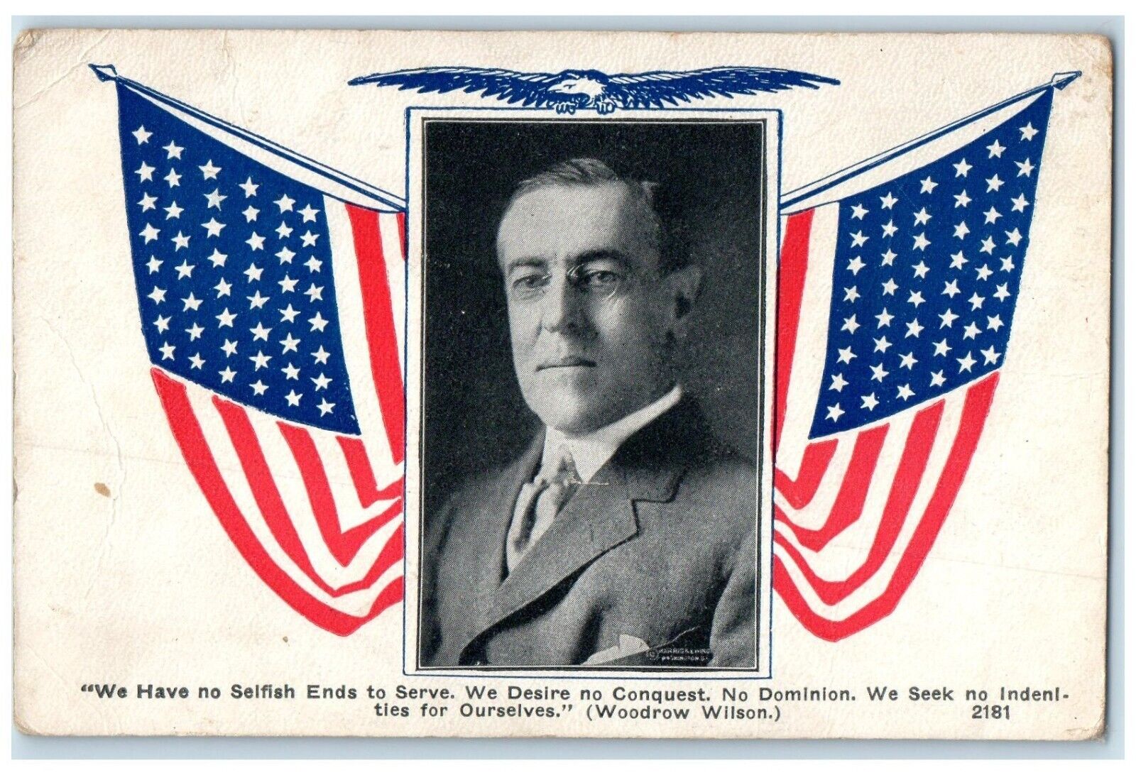 c1910's Woodrow Wilson 28th President of the United States Antique Postcard