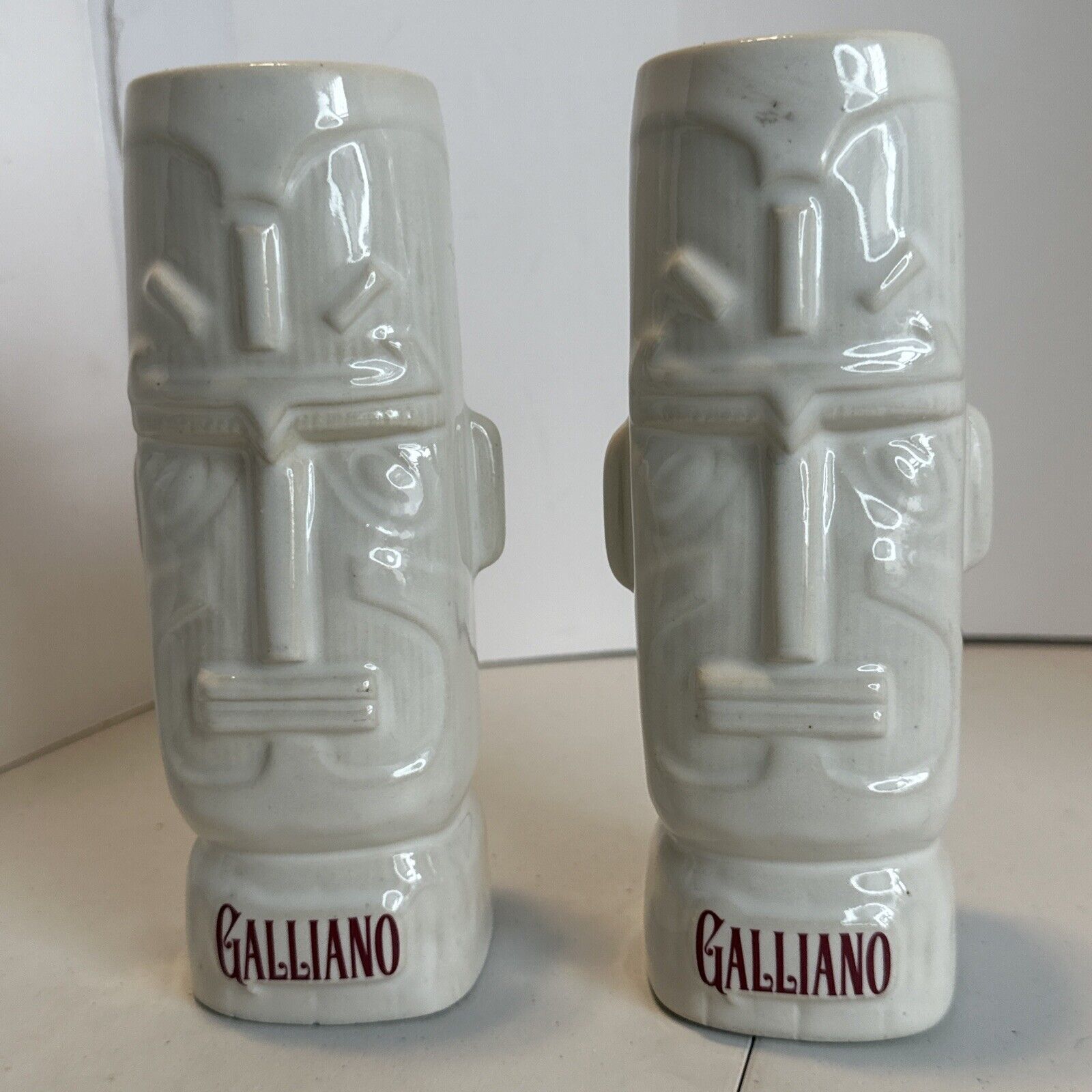 Set of Two (2) Ceramic TIKI Mugs Galliano Mexican liqueur 6.7\