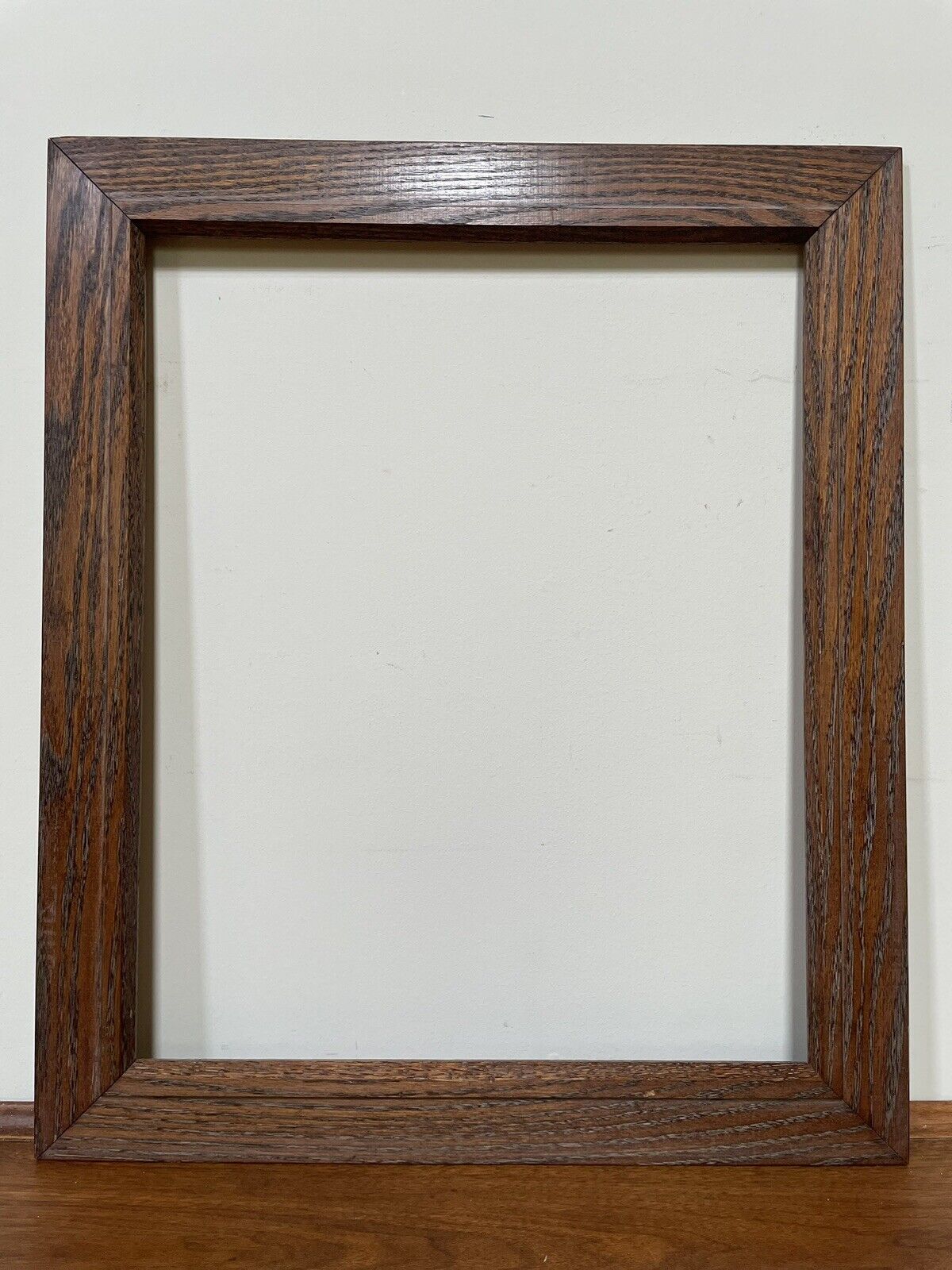 Rare AQ-VTG Large Striped Pattern Solid Wooden Art Frame 25.5”Lx20”Hx1”W-Brown