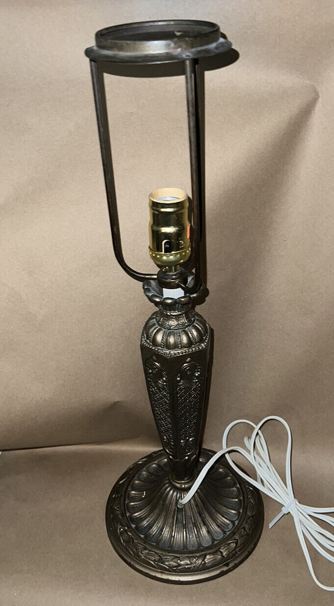 Antique Art Nouveau  Salem Brothers NY  table lamp w glass Shade Hanger