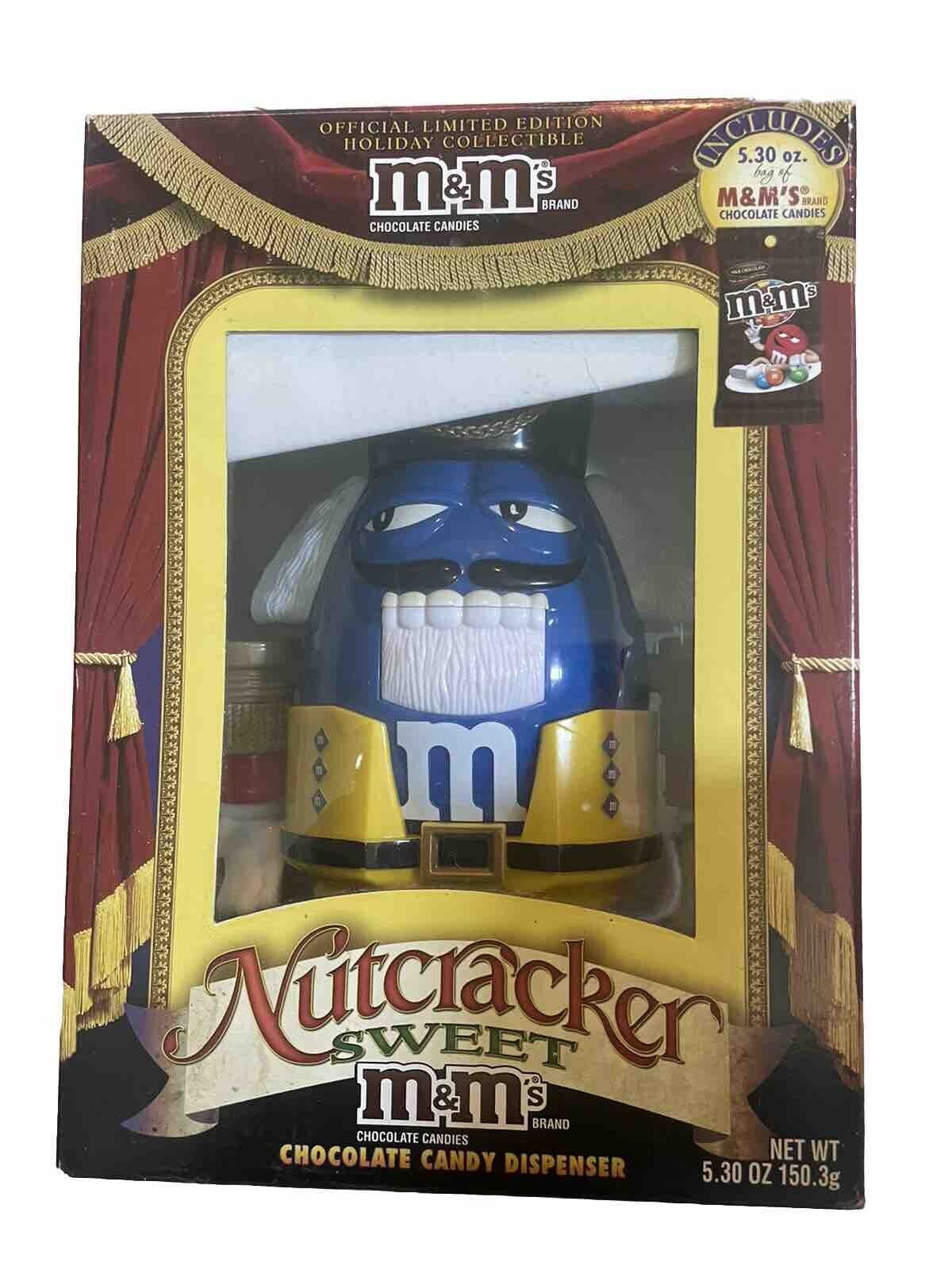 M&M\'s Candy Dispenser Nutcracker Limited Edition Holiday Chocolate Blue MM