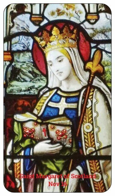 Saint Margaret of Scotland Set of 10 Pear of Scotland Laminated Prayer cards  