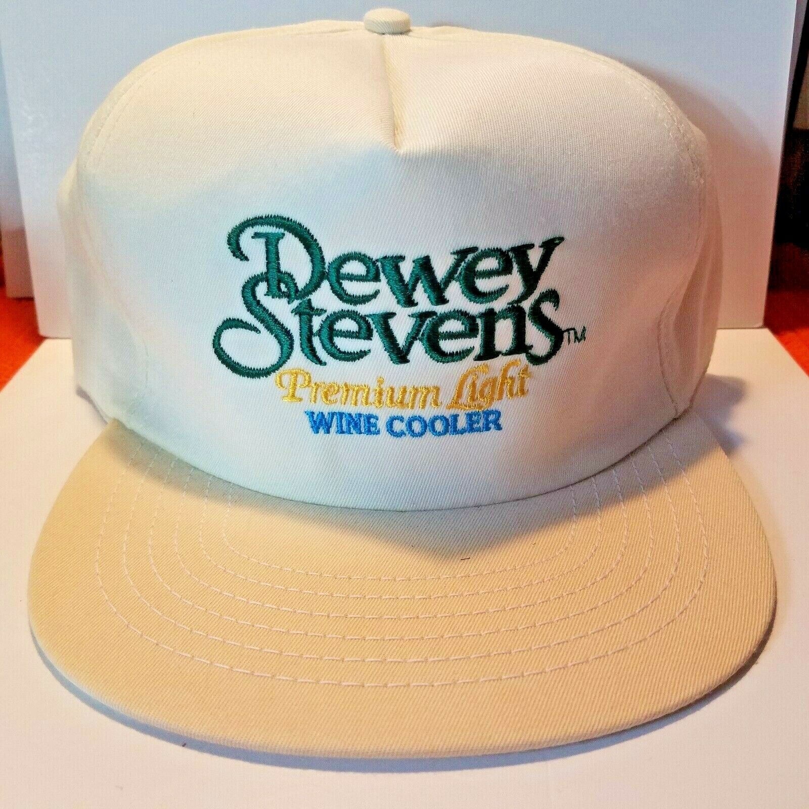 Dewey Stevens Premium Light Wine Cooler Snap Back Flat Bill Cap Hat NOS