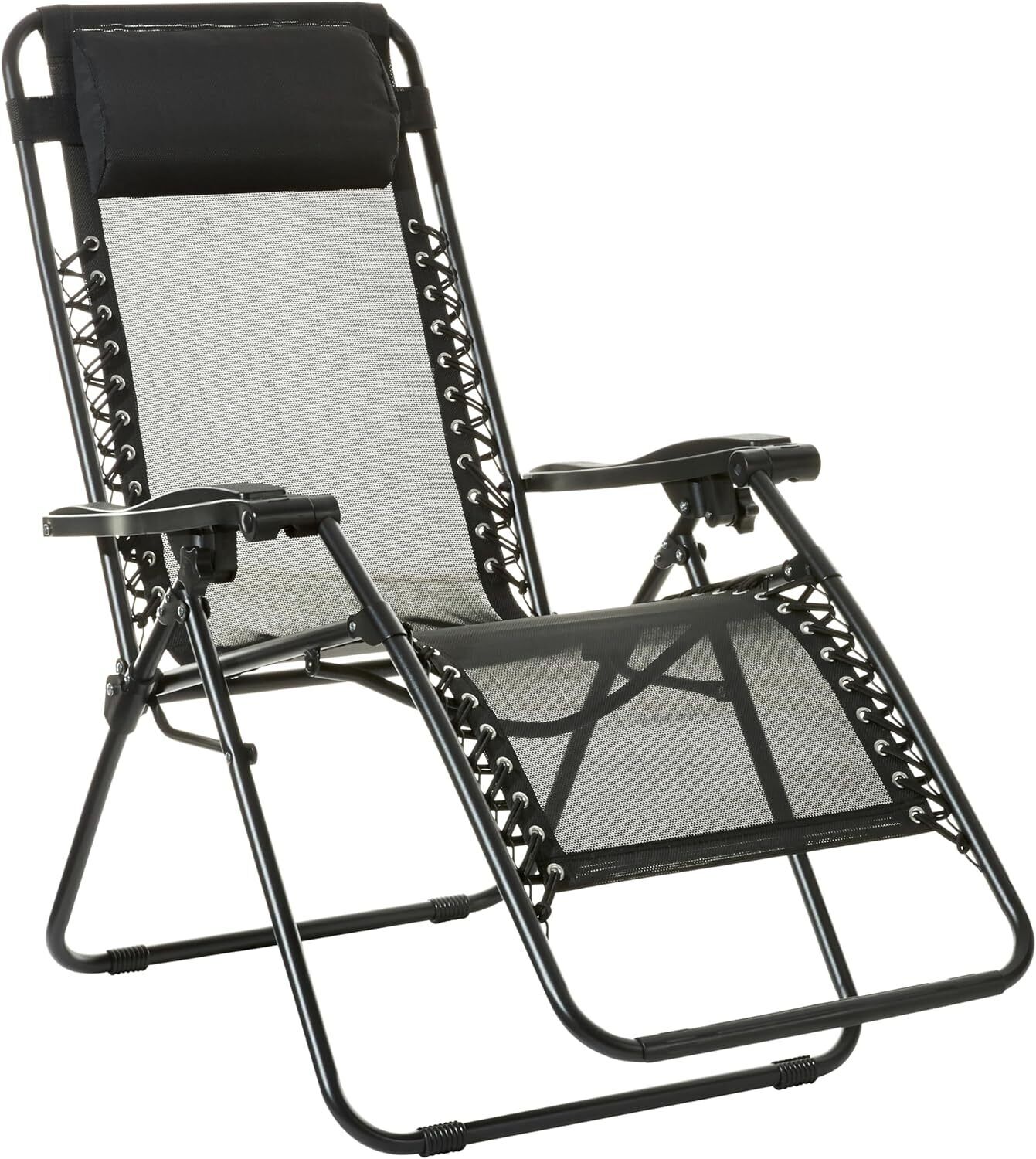 Outdoor Adjustable Zero Gravity Folding Reclining Lounge Chair with Pillow