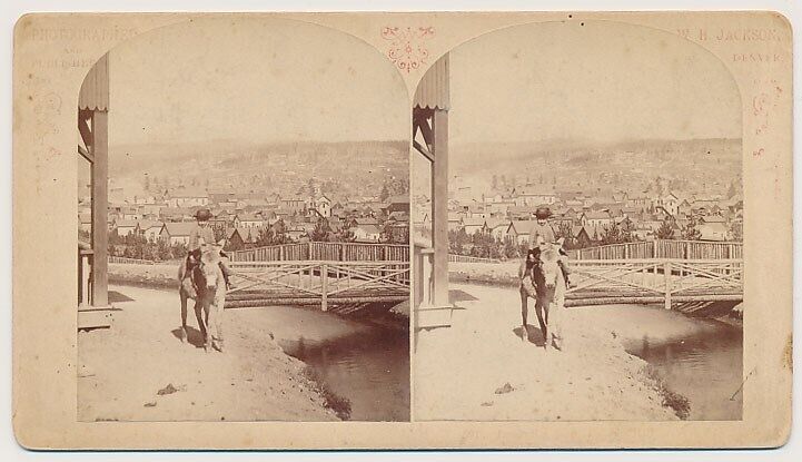 COLORADO SV - Denver Panorama - Boy & Burro - WH Jackson 1880s