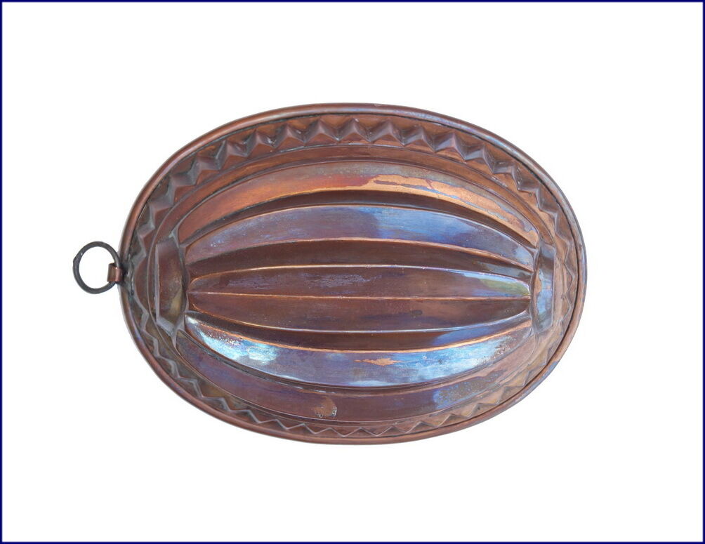 Antique copper cake pan - Tin lined pan - ca. 1900   (# 6381)