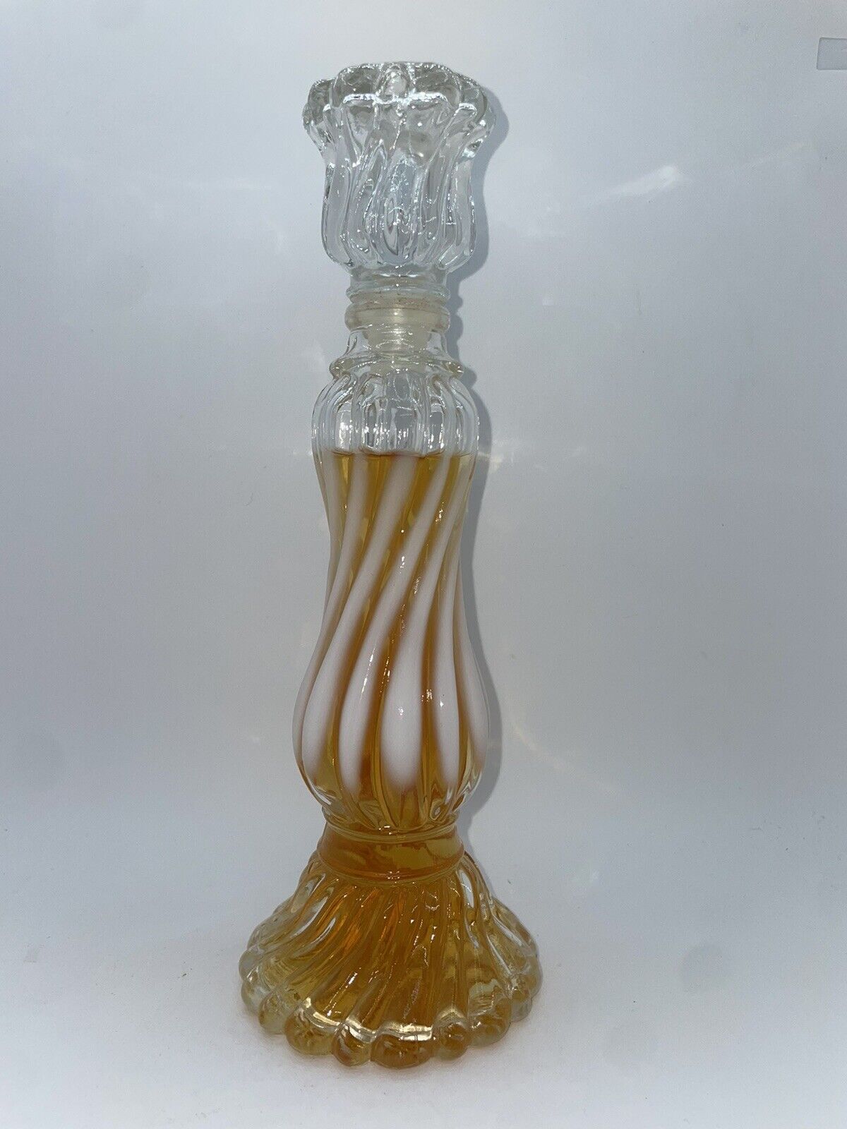 Avon Opalique Candlestick Holder Sweet Honesty Cologne Vintage Bottle Near Full