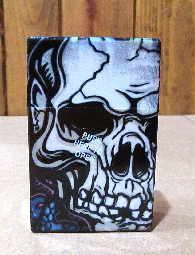 Cigarette Box, Creative Pattern Skull Acrylic Cigarette Case, 20 Cigarette Size