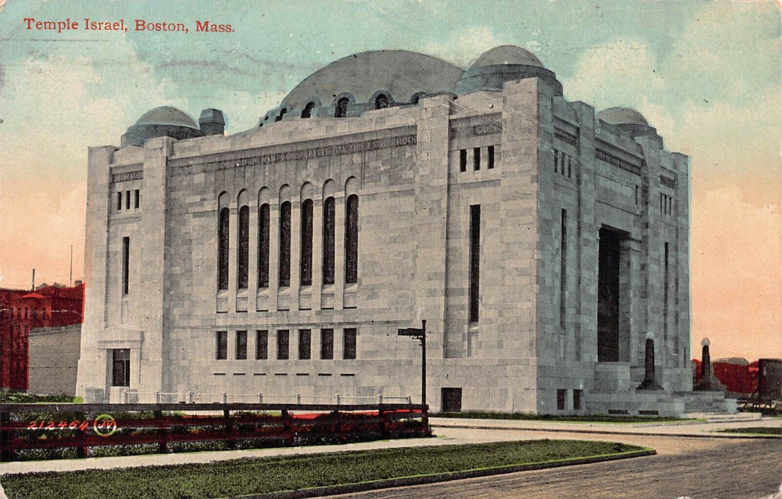Temple Israel, Boston, Massachusetts, Early Postcard, Used in 1918