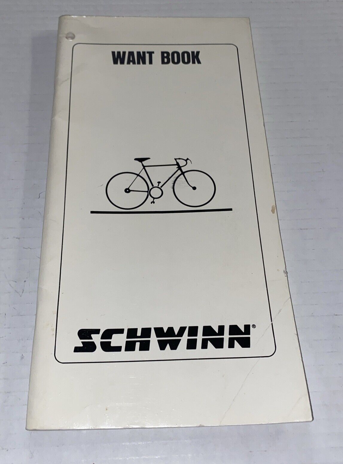Schwinn Dealer Want Book Vintage  Book Many Blank Pages Bicycle Accessory Prop