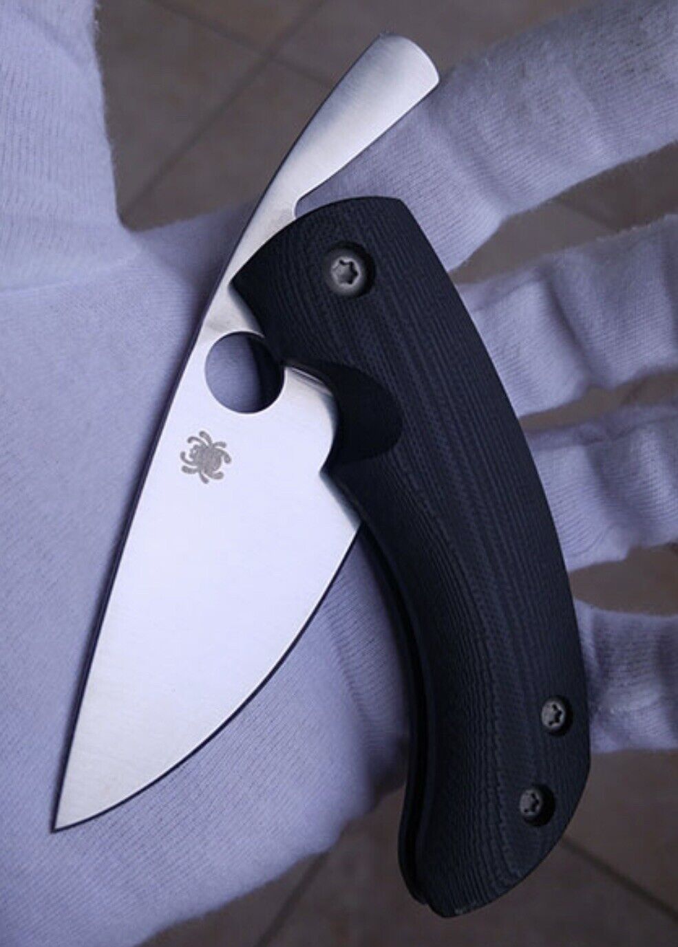 SPYDERCO C167GP FRICTION FOLDER BLACK G-10 Handles PLAIN EDGE Rare Knife