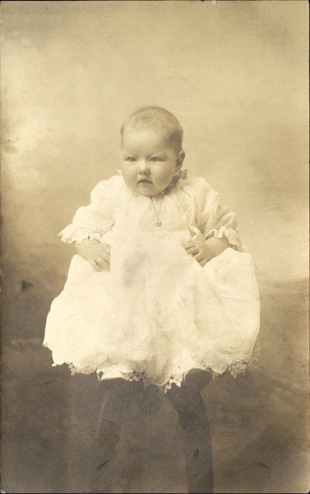 Gunnar Leo Kihlstrom baby portrait ~ Grand Forks ND? ~ RPPC real photo 1904-18