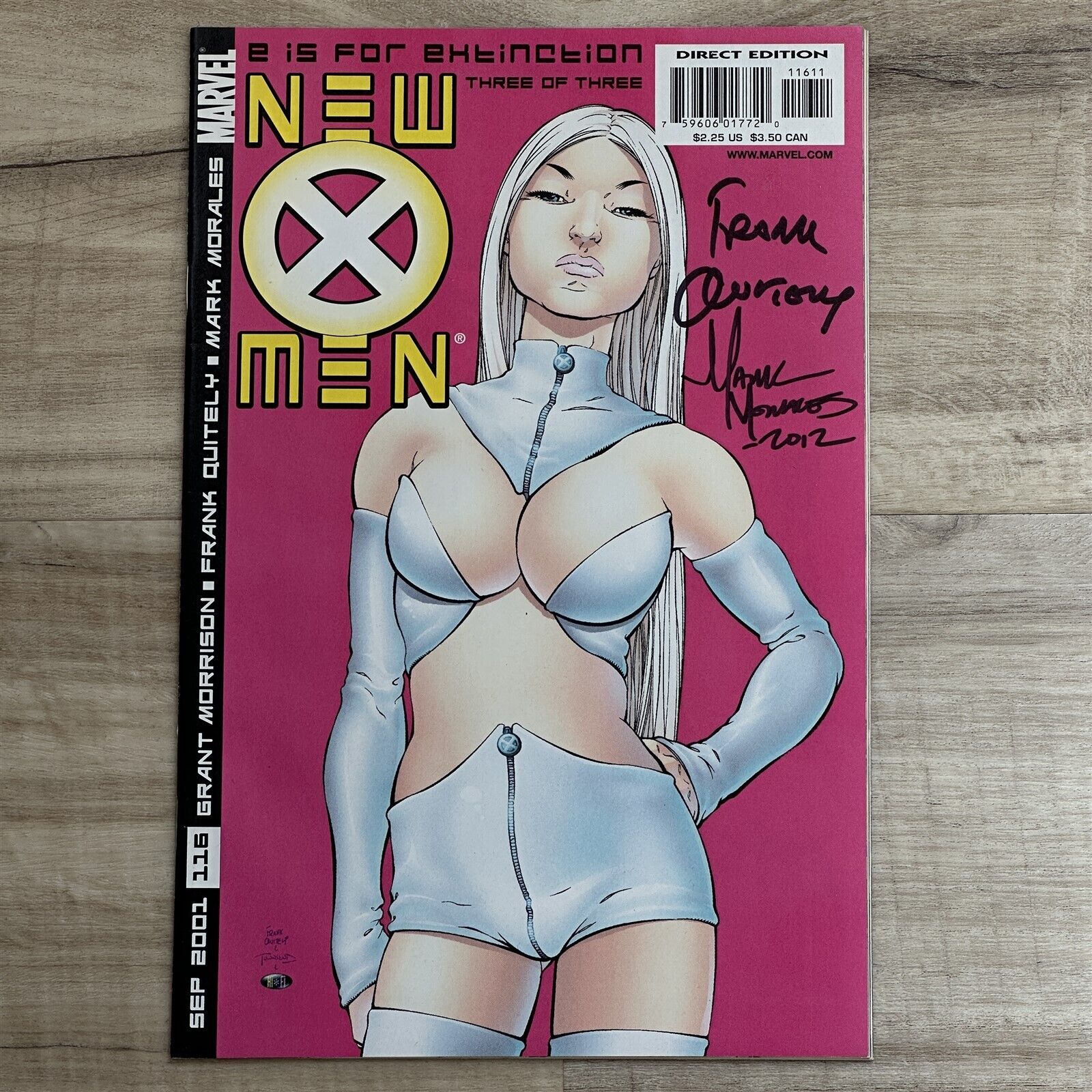 NEW X-MEN #116 2001 SIGNED FRANK QUITELY EMMA FROST GOOD GIRL ART COVER MARVEL
