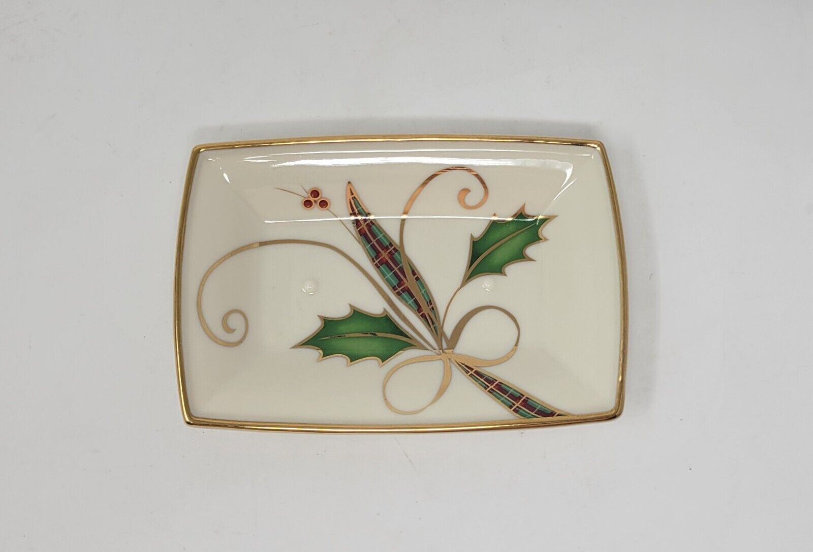 Vintage Lenox China Holiday Nouveau Gold Soap Dish Holiday Pattern Retired NWOT 