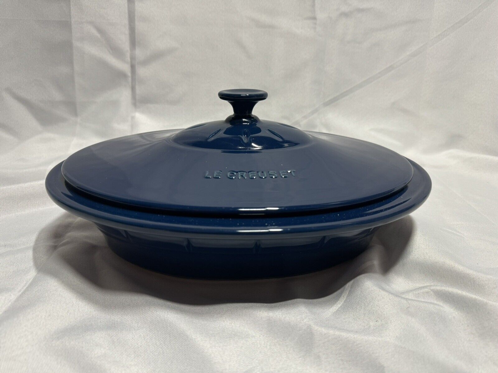 Vintage LE CREUSET  Blue  Oval  Covered Baker  With Lid  13” 4 Qt