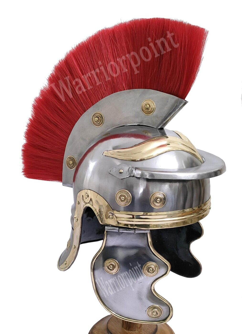 Medieval Centurion Roman Red Plume Armor Metal Replica Costume Gladiator Helmet