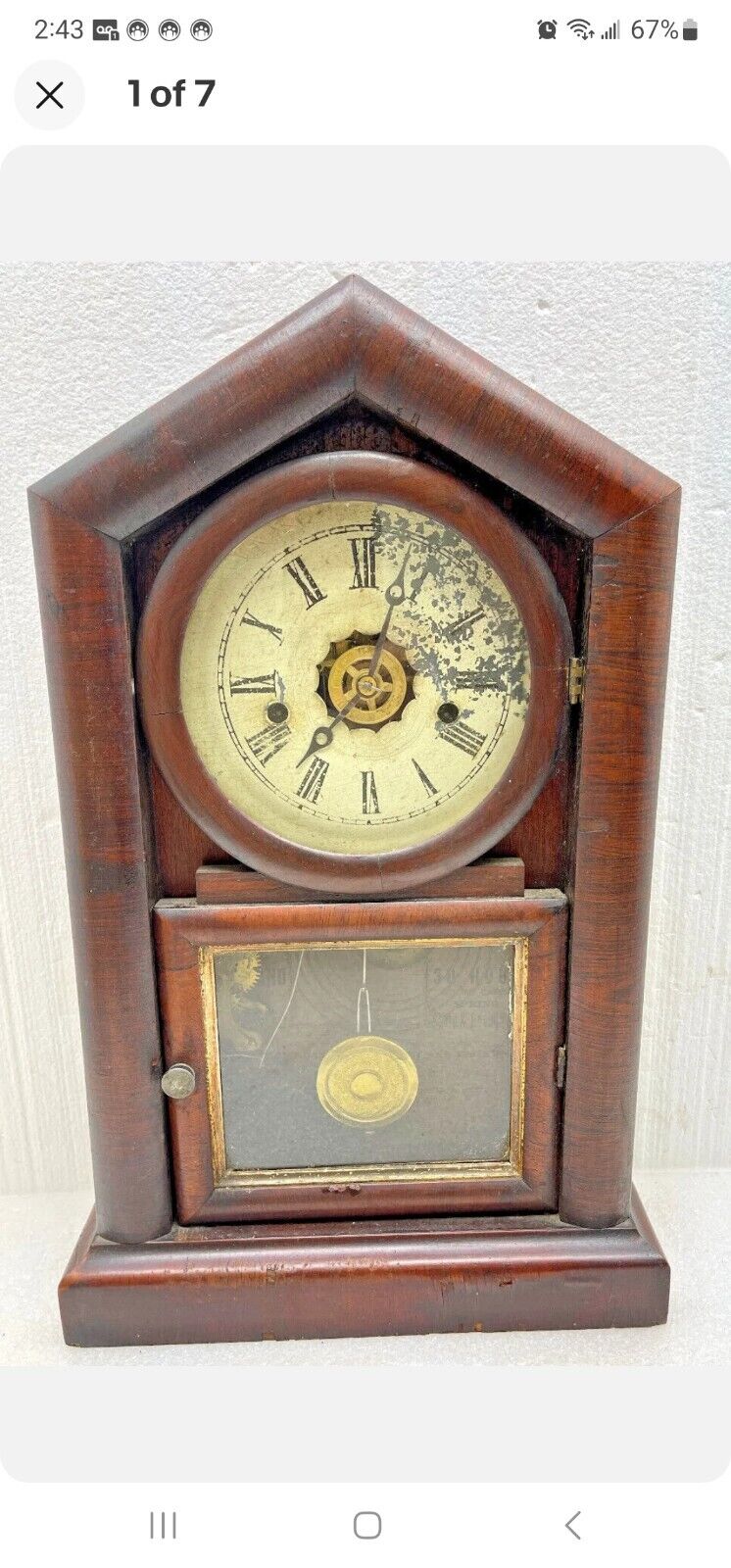 Ansonia Mantel Clock With Alarm 1874