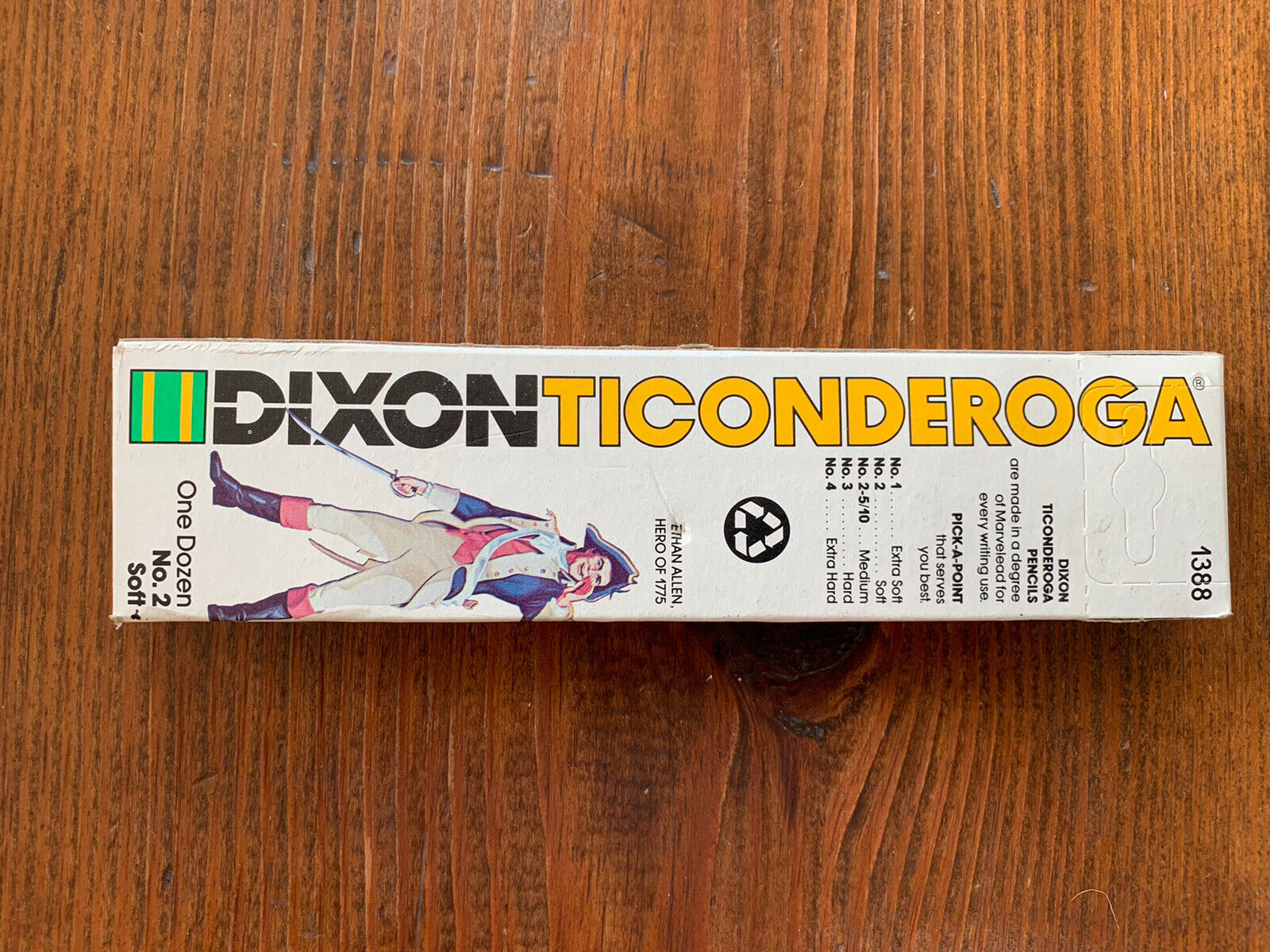 Vintage Dixon Ticonderoga 1388 No. 2 Pencils. Unused in Box of 12