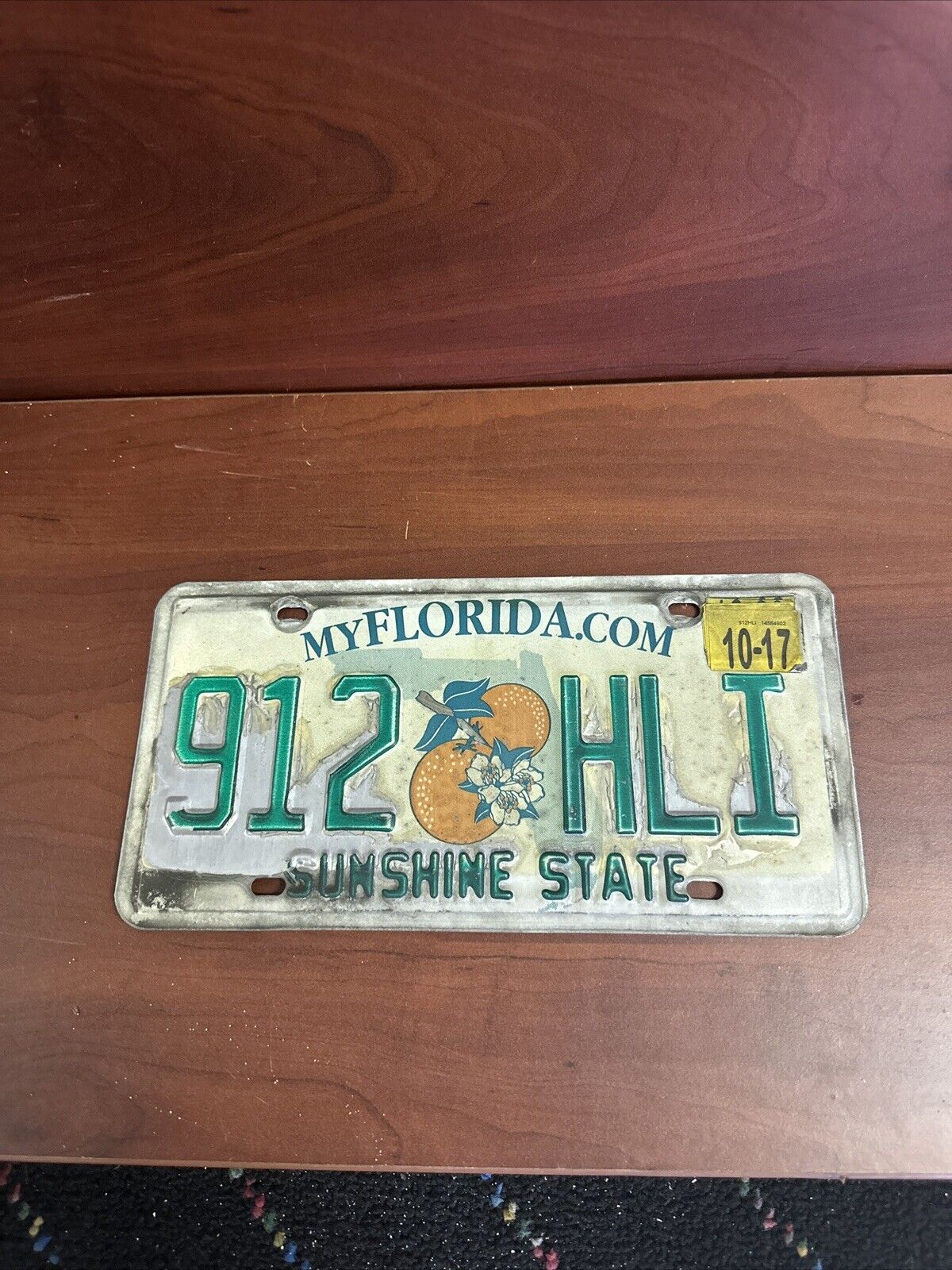 Florida Sunshine State Green on White Auto Truck Car License Plate  2017
