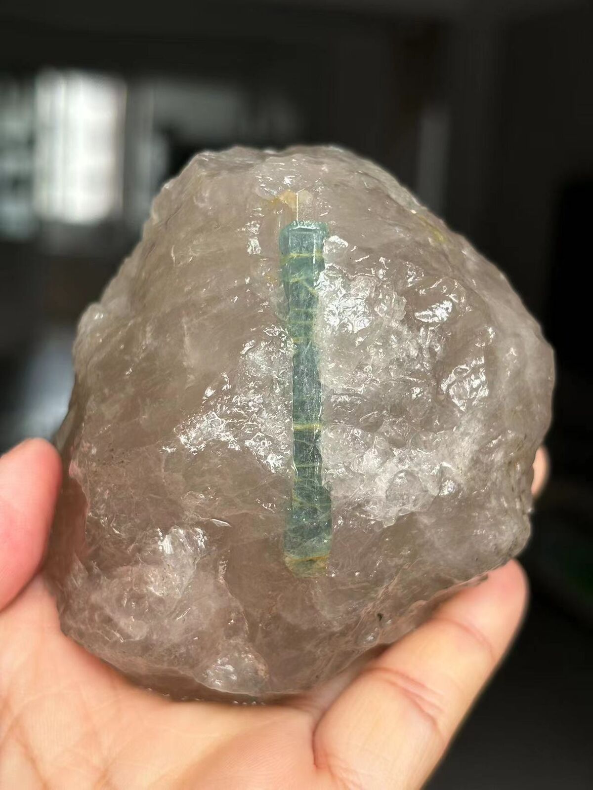 380G Rare Natural Aquamarine Quartz Crystal Rough Mineral Specimen Raw Stone