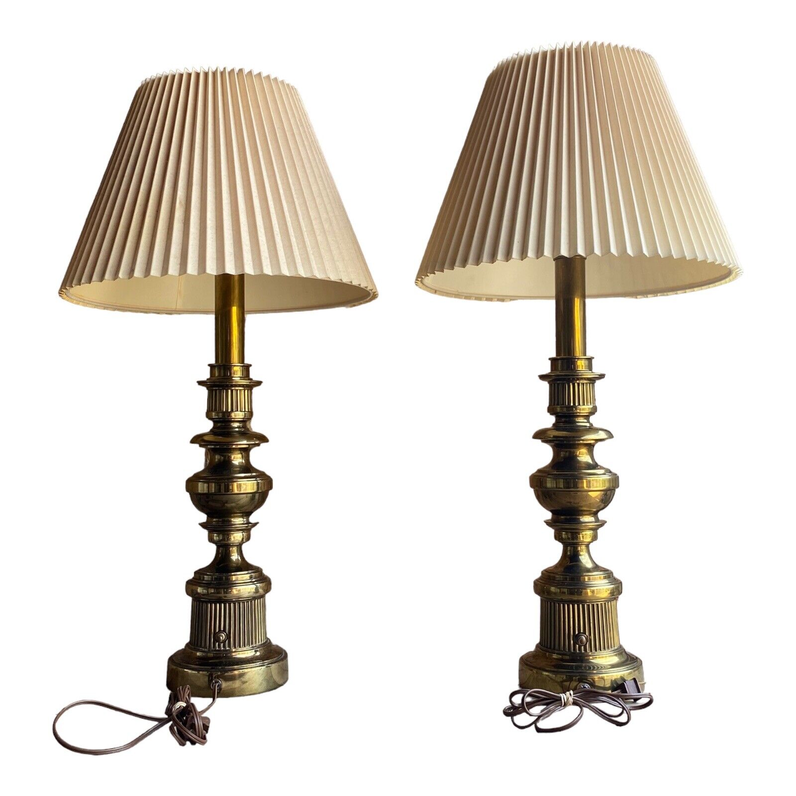 Vintage Pair of Stiffel or Dutch Style 3 Way Table Lamps