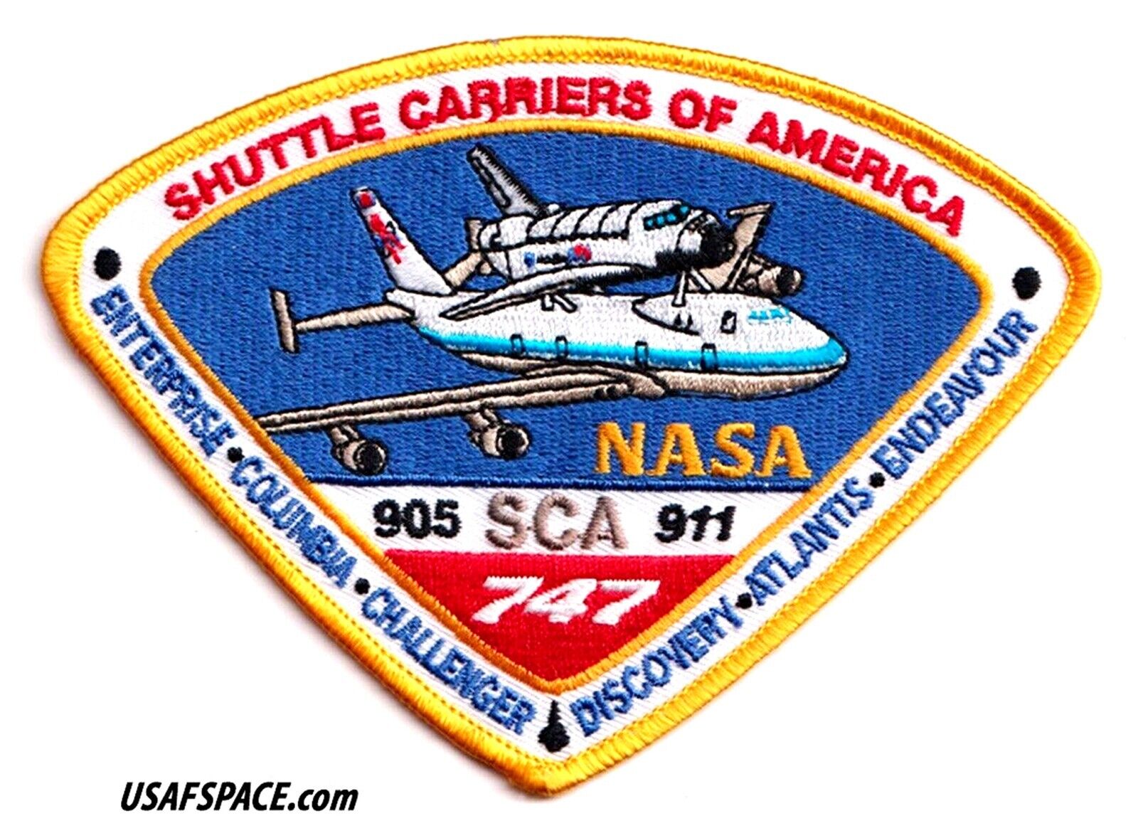 SHUTTLE CARRIERS OF AMERICA-905-SCA-911 747-NASA ORIGINAL A-B Emblem SPACE PATCH
