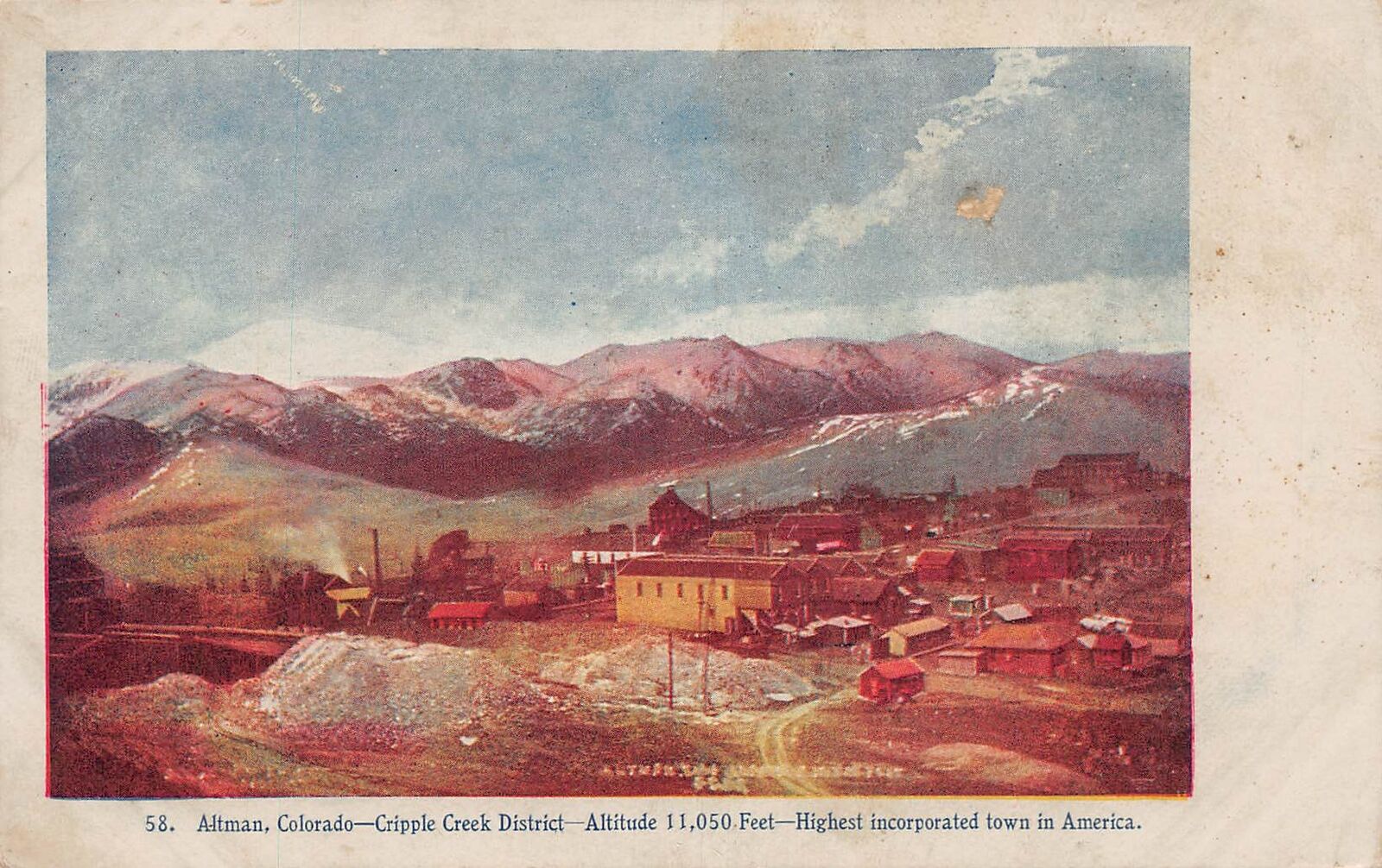 J79/ Altman Colorado Postcard c1910 Cripple Creek District 11k Altitude 276