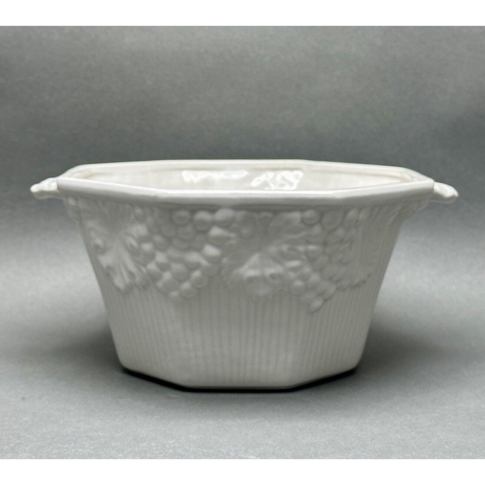 Vintage California Pottery #755-756 Octagonal White Ceramic Indoor Planter