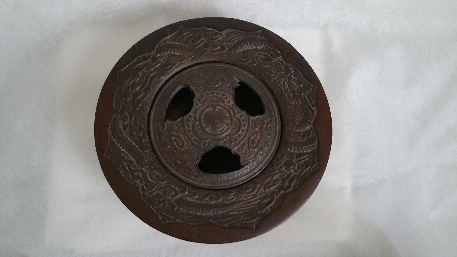 Vintage Japanese Bronze Incense Burner Dragon - Signed