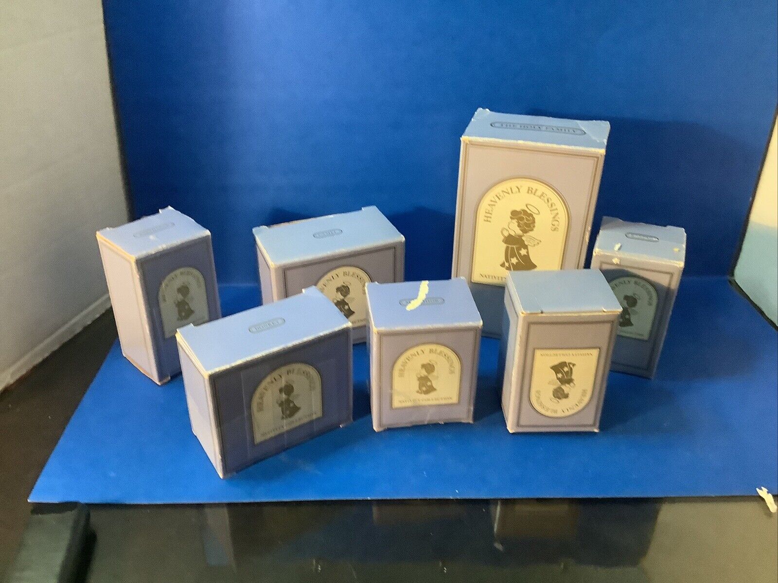 Avon Heavenly Blessings Porcelain Nativity Lot Of 7 (9 PCs) In Original Boxes