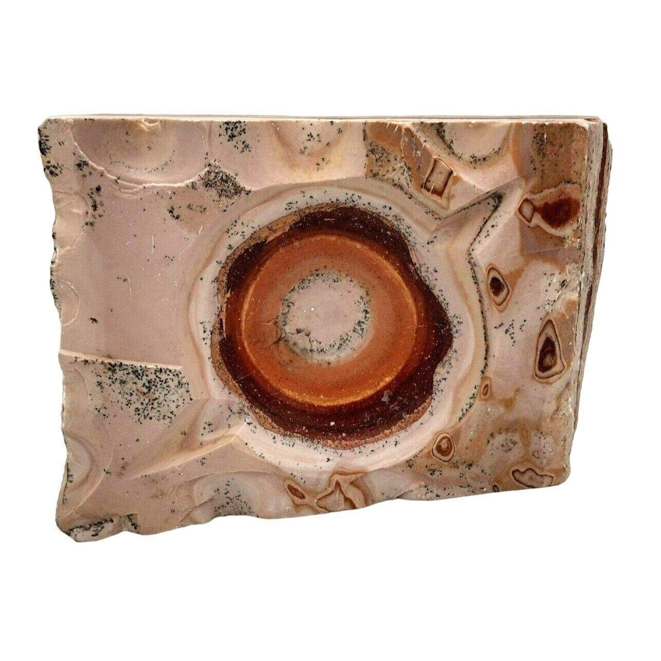 Ashtray Polished Stone Multicolor Layered Natural 10x7 inches Unique Vintage