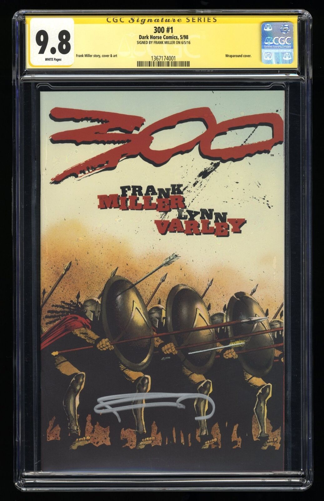 300 (1998) #1 CGC NM/M 9.8 White Pages SS Signed Frank Miller Frank Miller